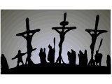 Three crosses with Jesus and the two criminals
